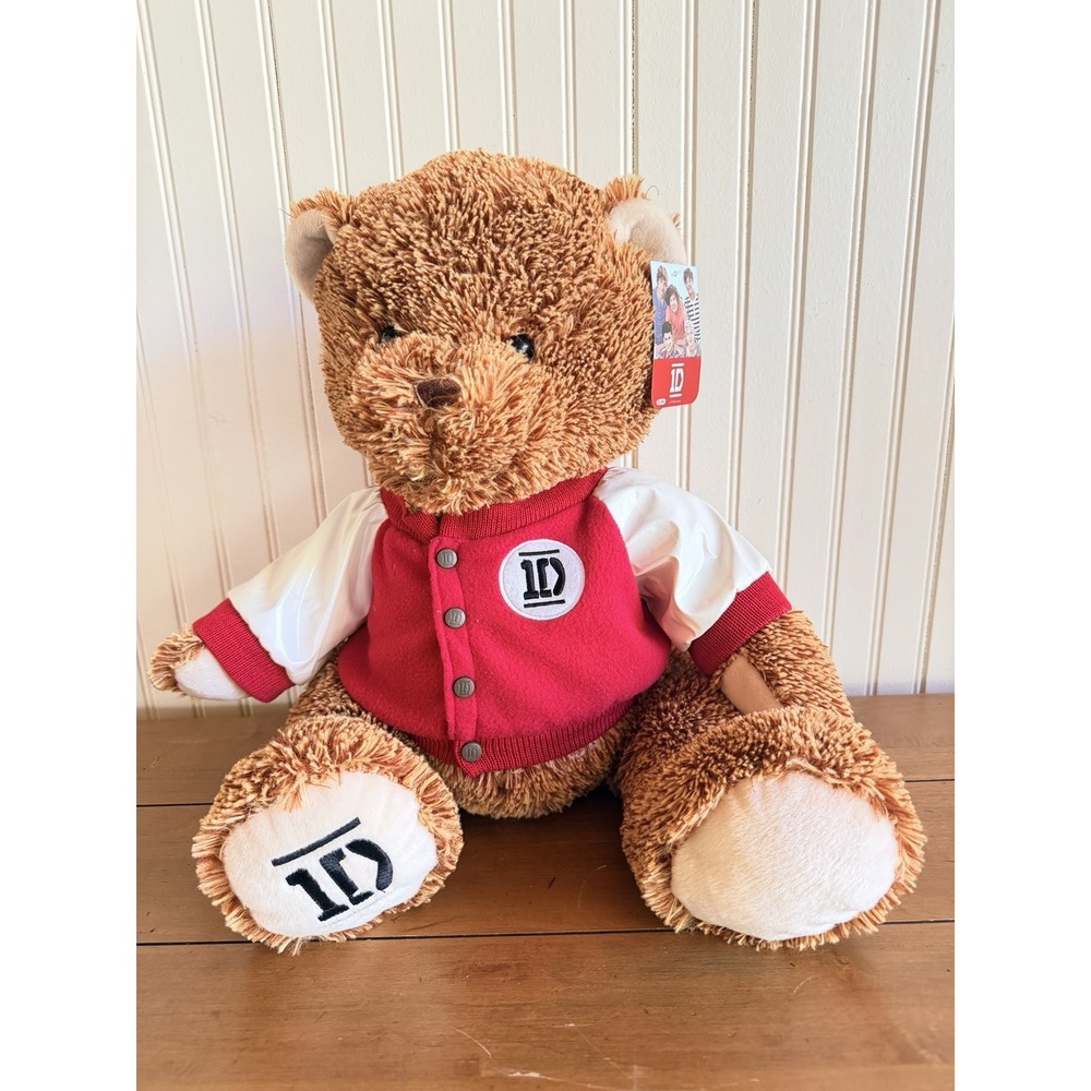 One Direction 22" Teddy Bear 1D Brown Stuffed Plush with Jacket 2012 Edition NWT